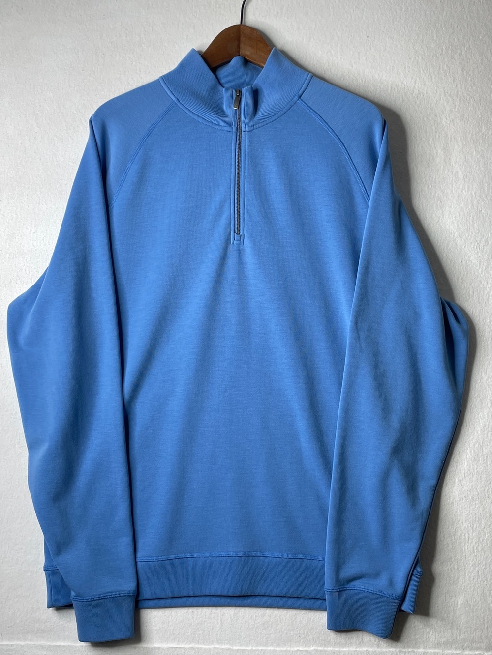 FootJoy Quarter Zip Pullover Mens Large Blue Long Sleeve Sweater Golf Athletic